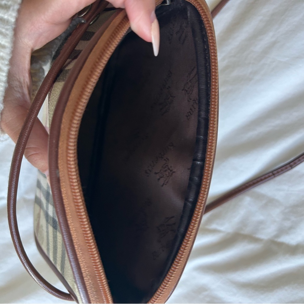 Burberry Beige and Pink Plaid Crossbody Bag - Picture 5 of 6